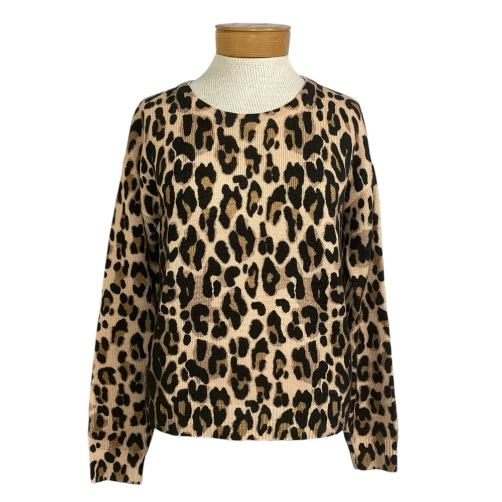 Escada -SANIMA LEOPARD-PRINT WOOL CREWNECK SWEATER Small